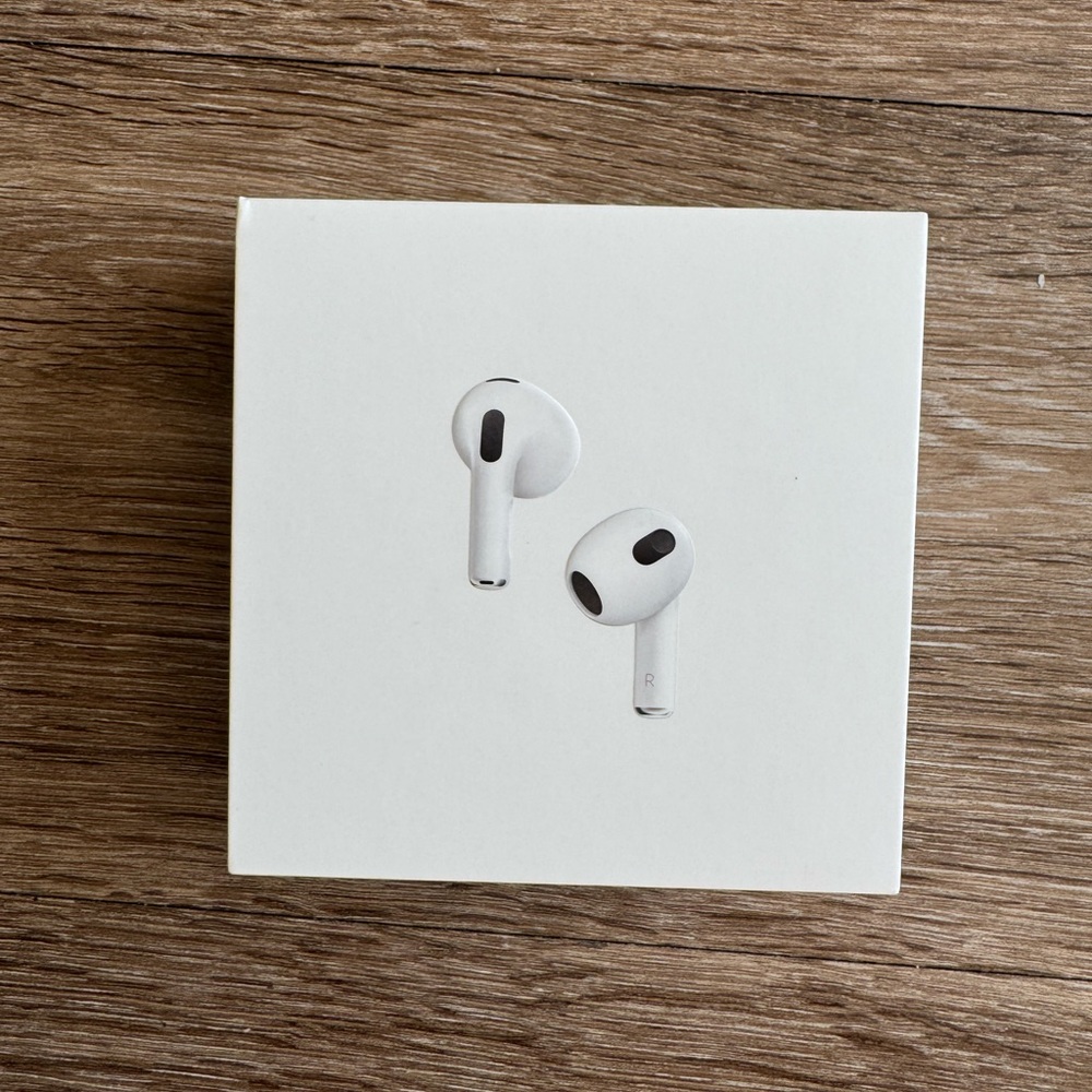 Apple AirPods with mag safe Charging Case - White.  New, unopened box